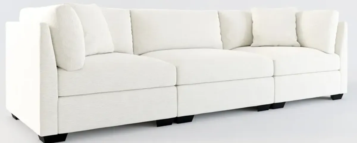 Beckham Foam Comfort 3-Piece Sofa - Living Large White