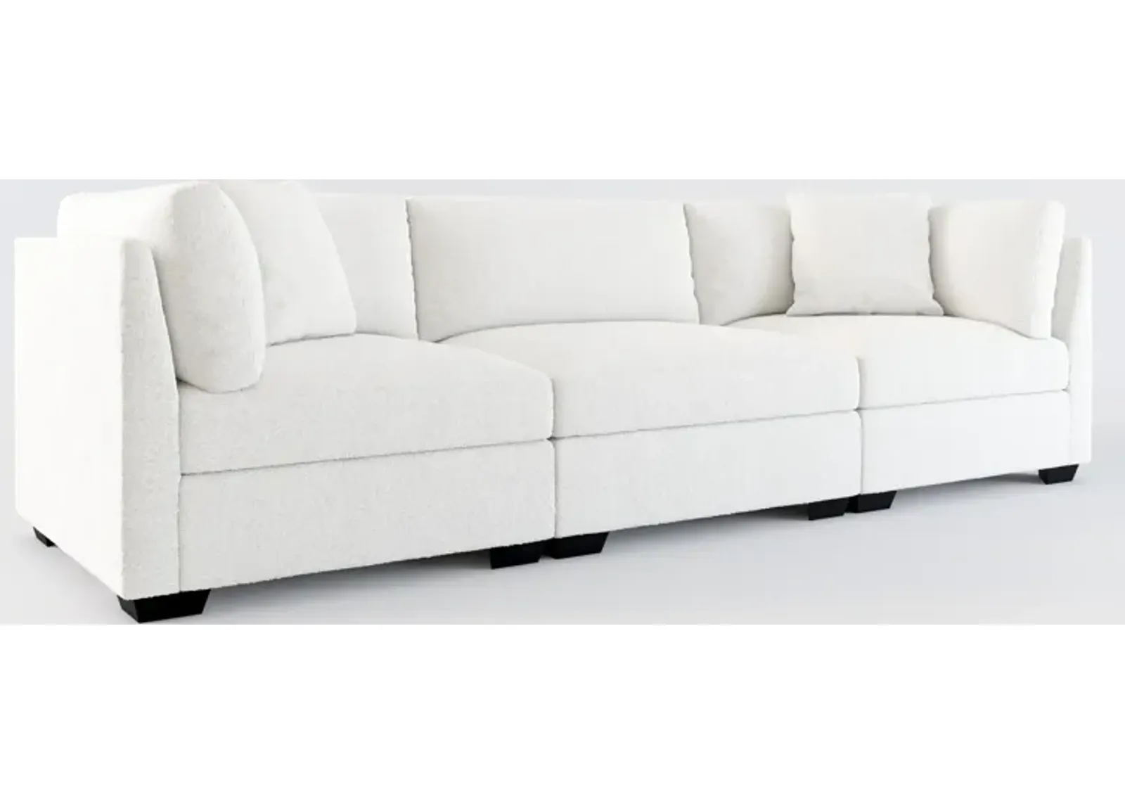 Beckham Foam Comfort 3-Piece Sofa - Bloke Snow