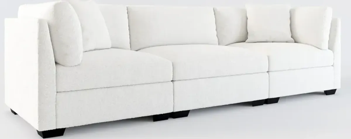 Beckham Foam Comfort 3-Piece Sofa - Bloke Snow