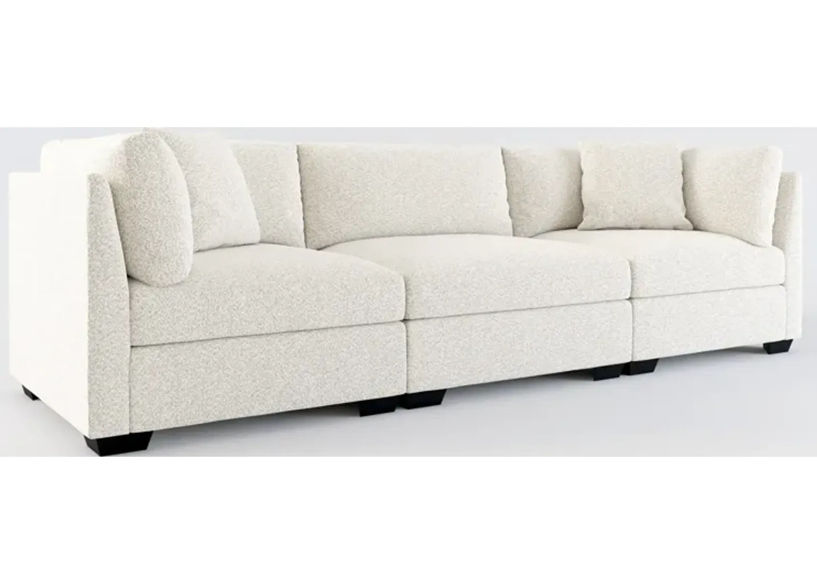 Beckham Foam Comfort 3-Piece Sofa - Muse Stone