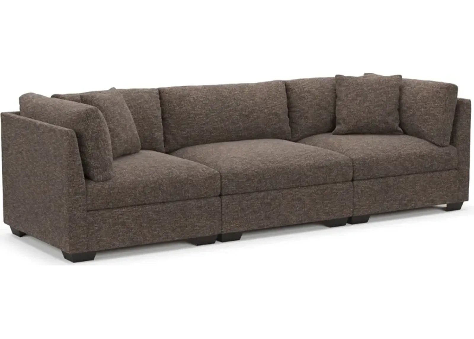 Beckham Foam Comfort 3-Piece Sofa - M Walnut