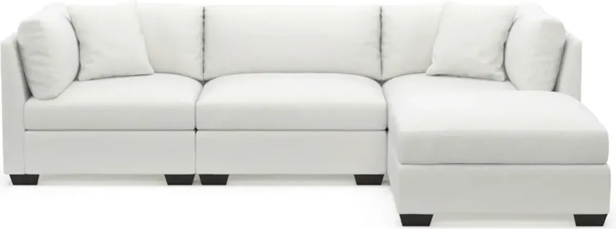 Beckham Foam Comfort 3-Piece Sofa and Ottoman - Contessa Vanilla