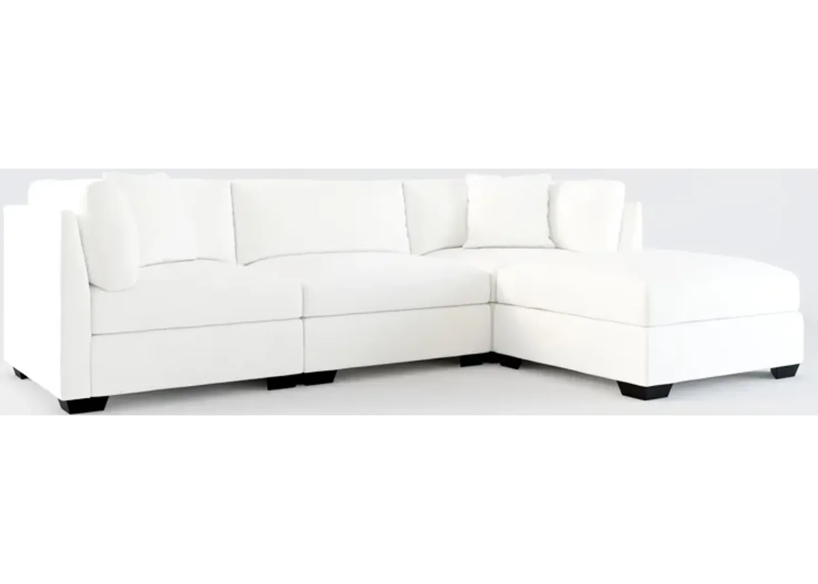 Beckham Foam Comfort 3-Piece Sofa and Ottoman - Contessa Vanilla