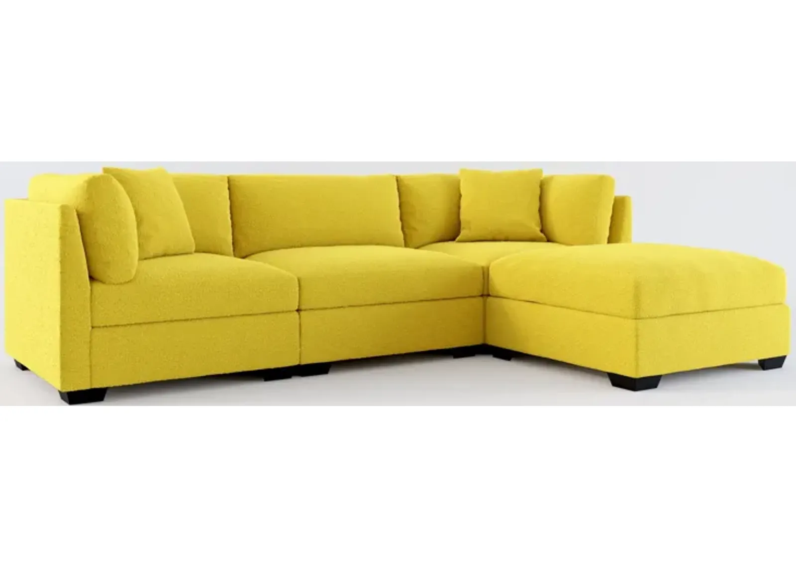 Beckham Foam Comfort 3-Piece Sofa and Ottoman - Bloke Goldenrod