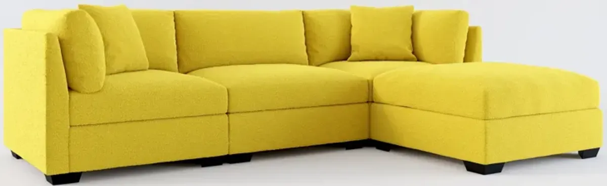 Beckham Foam Comfort 3-Piece Sofa and Ottoman - Bloke Goldenrod