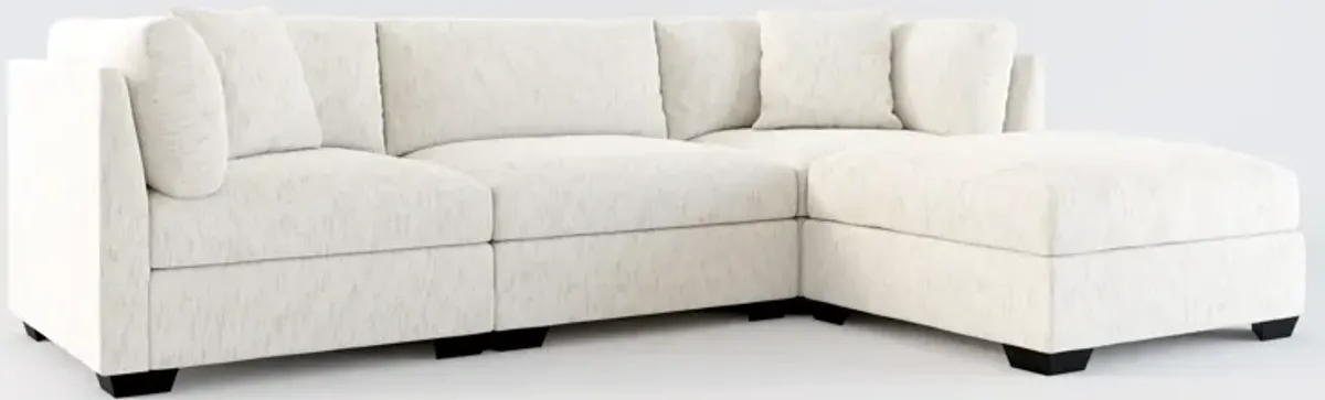 Beckham Foam Comfort 3-Piece Sofa and Ottoman - P.T. Cream