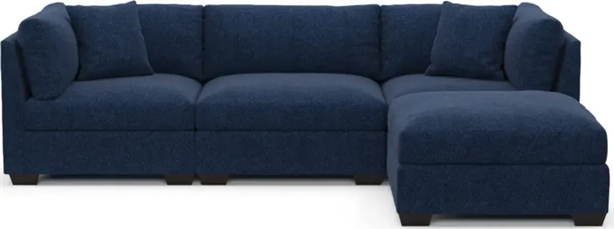 Beckham Foam Comfort 3-Piece Sofa and Ottoman - Oslo Navy