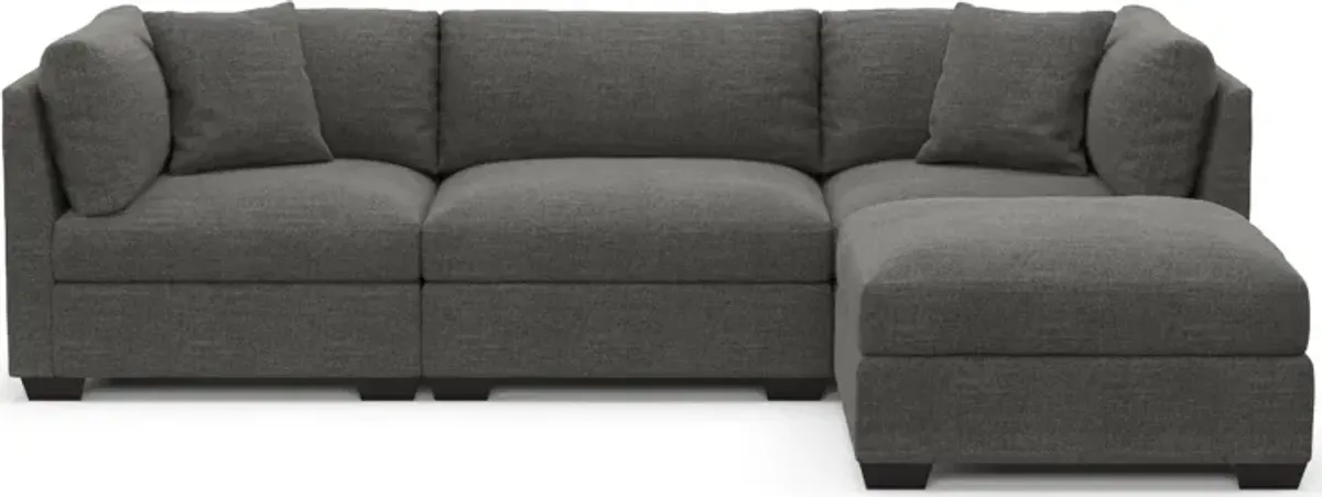 Beckham Foam Comfort 3-Piece Sofa and Ottoman - Curious Charcoal