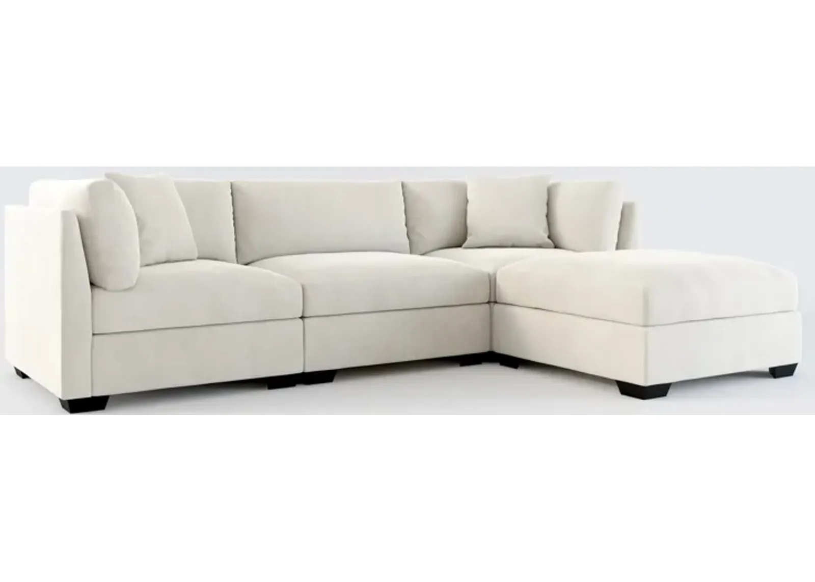 Beckham Foam Comfort 3-Piece Sofa and Ottoman - Laurent Beach