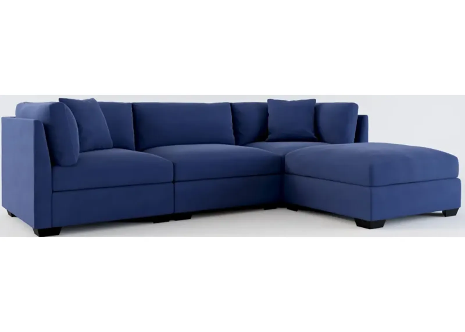 Beckham Foam Comfort 3-Piece Sofa and Ottoman - Abington Indigo