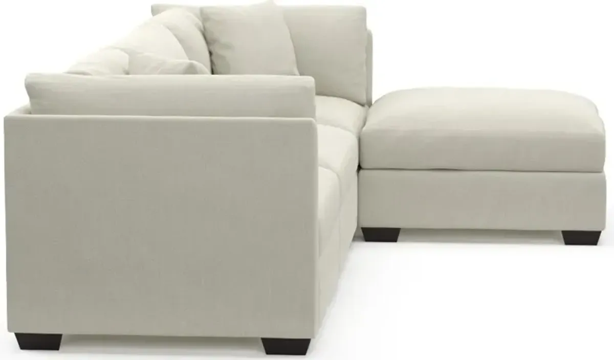 Beckham Foam Comfort 3-Piece Sofa and Ottoman - Anders Ivory