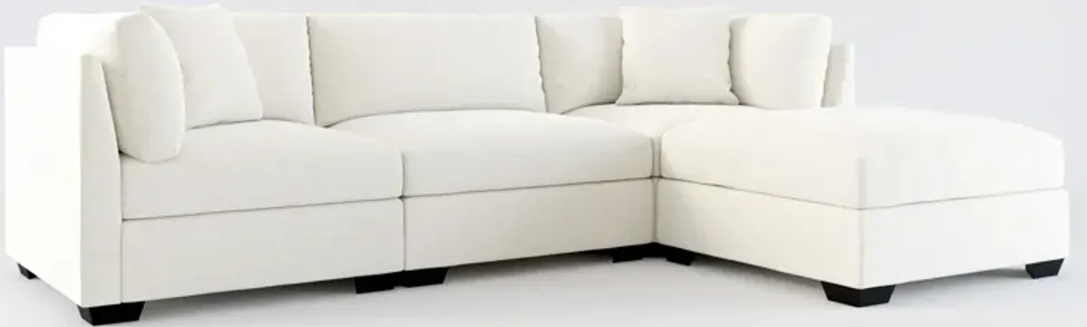 Beckham Foam Comfort 3-Piece Sofa and Ottoman - Living Large White