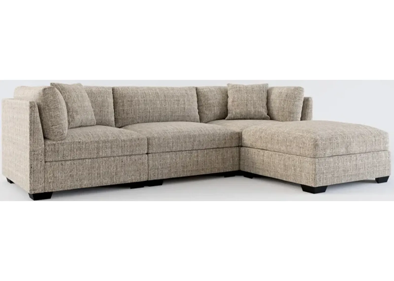 Beckham Foam Comfort 3-Piece Sofa and Ottoman - Mason Flint