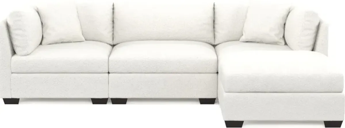 Beckham Foam Comfort 3-Piece Sofa and Ottoman - Bloke Snow