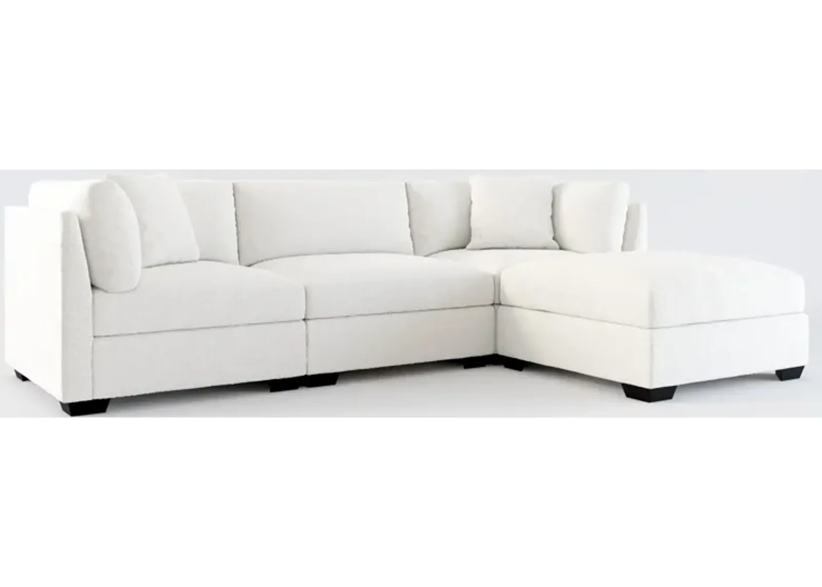 Beckham Foam Comfort 3-Piece Sofa and Ottoman - Bloke Snow