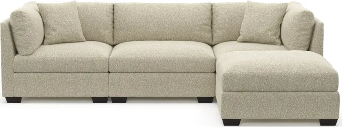 Beckham Foam Comfort 3-Piece Sofa and Ottoman - Bloke Cotton