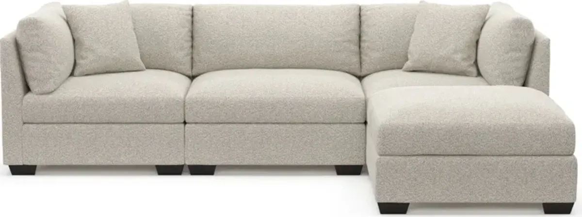 Beckham Foam Comfort 3-Piece Sofa and Ottoman - Muse Stone