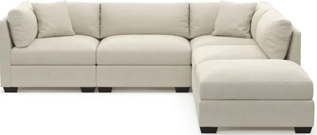 Beckham Foam Comfort 4-Piece Sectional and Ottoman - Curious Pearl