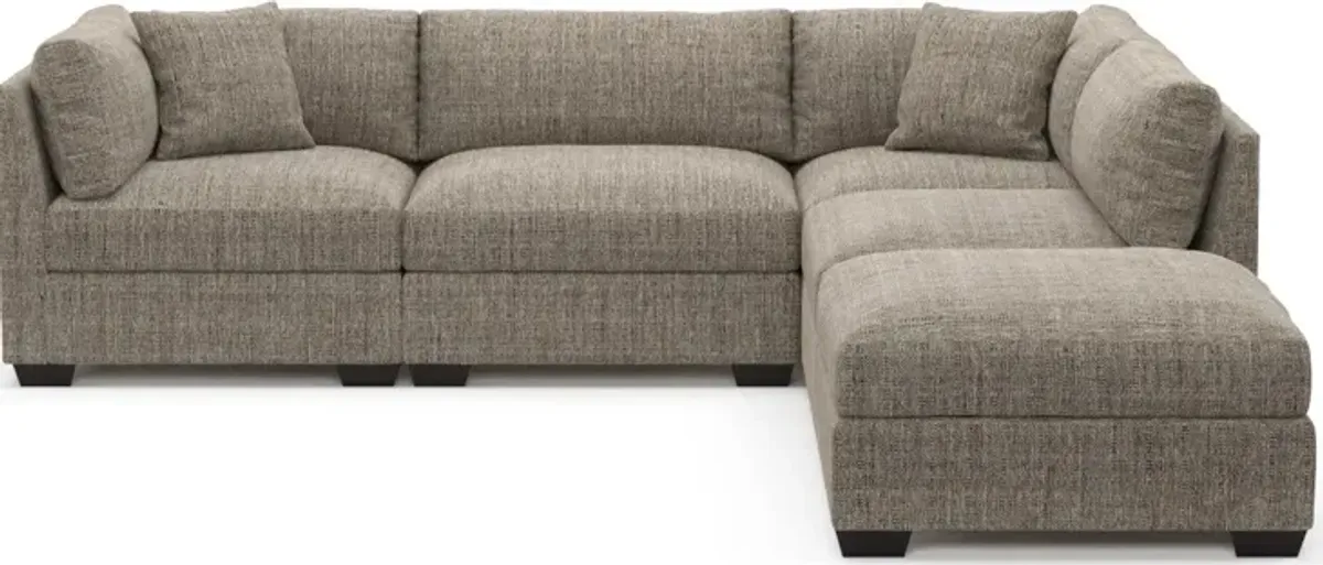 Beckham Foam Comfort 4-Piece Sectional and Ottoman - Mason Flint