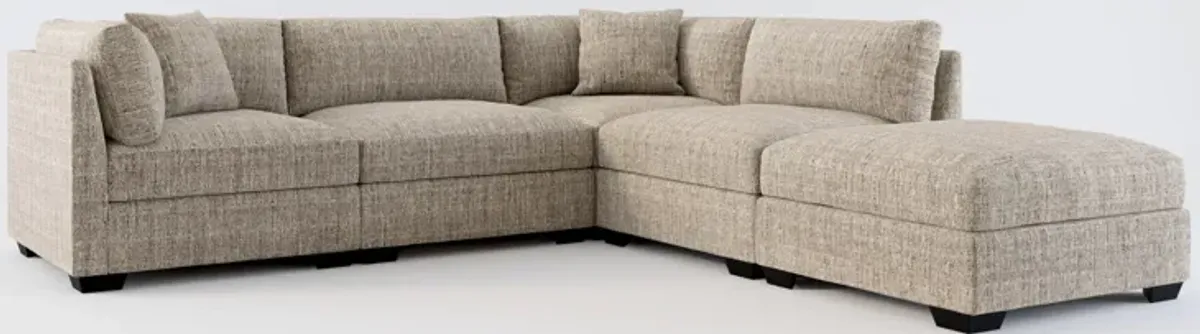 Beckham Foam Comfort 4-Piece Sectional and Ottoman - Mason Flint