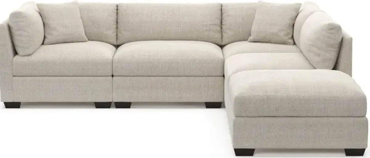 Beckham Foam Comfort 4-Piece Sectional and Ottoman - Mason Porcelain