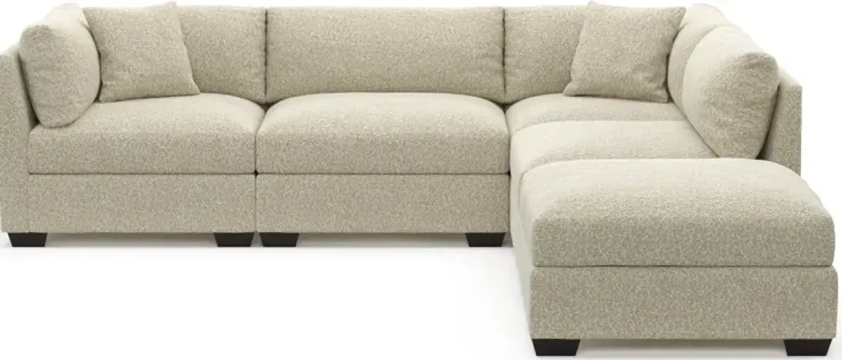 Beckham Foam Comfort 4-Piece Sectional and Ottoman - Bloke Cotton