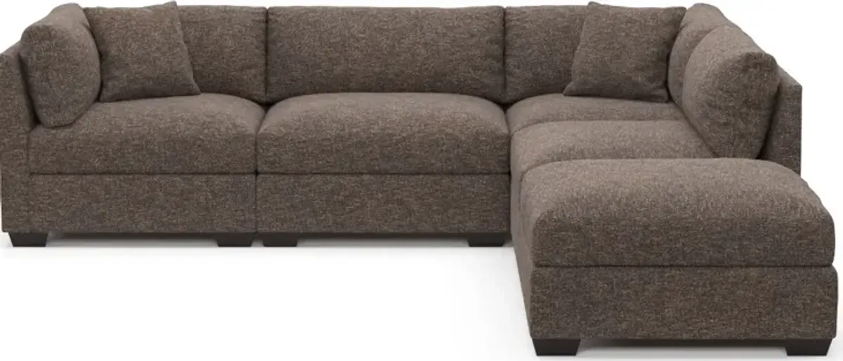 Beckham Foam Comfort 4-Piece Sectional and Ottoman - M Walnut