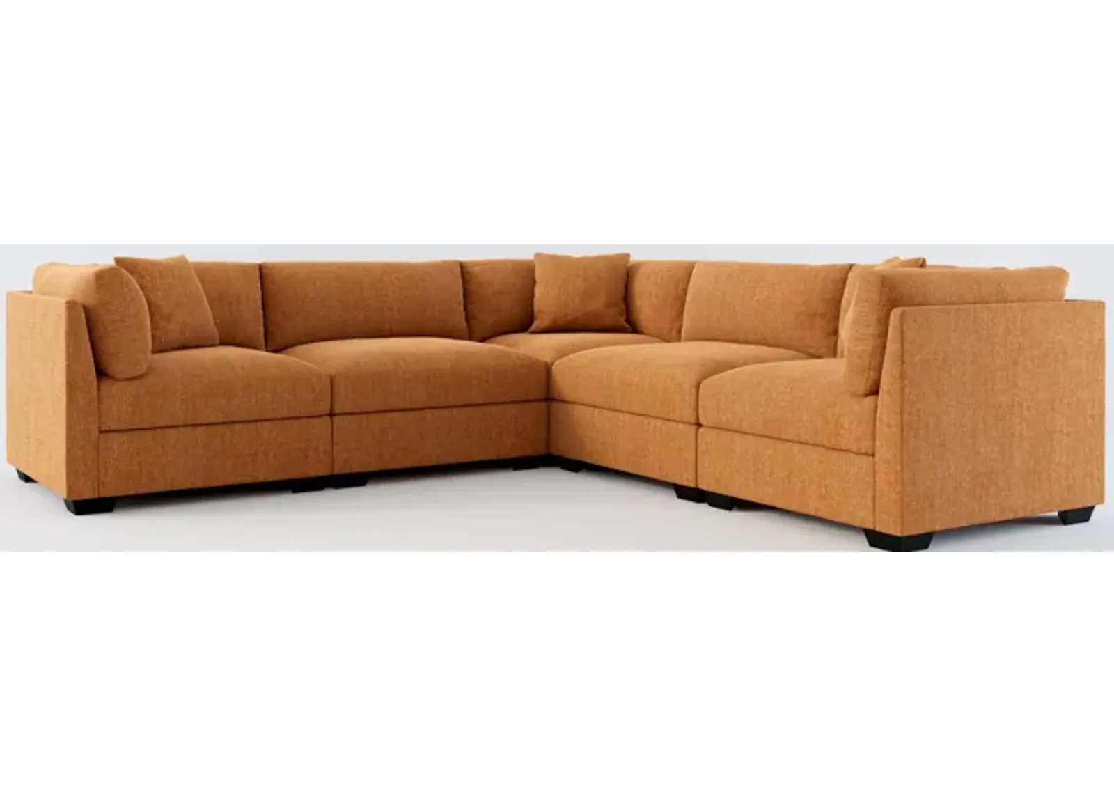 Beckham Foam Comfort 5-Piece Sectional - Contessa Ginger