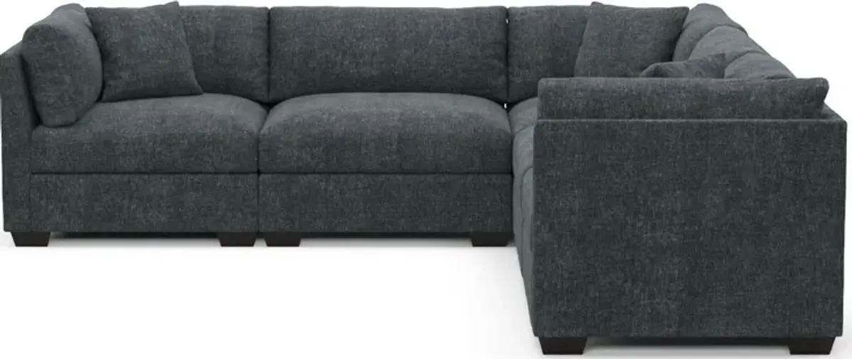 Beckham Foam Comfort 5-Piece Sectional - Contessa Shadow