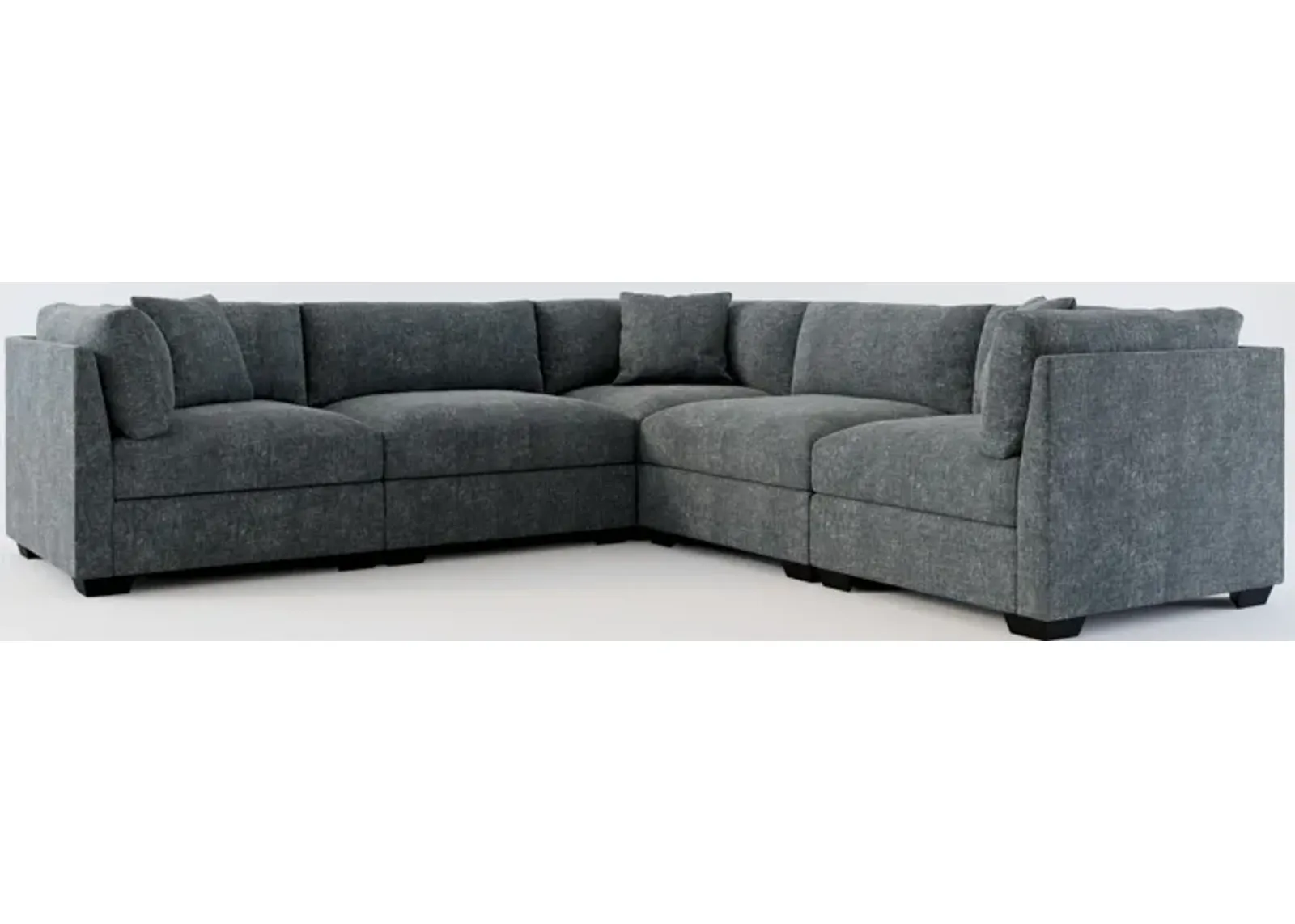 Beckham Foam Comfort 5-Piece Sectional - Contessa Shadow