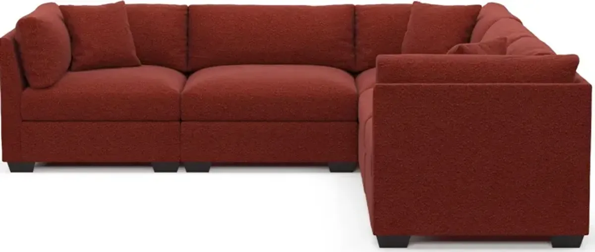 Beckham Foam Comfort 5-Piece Sectional - Bloke Brick