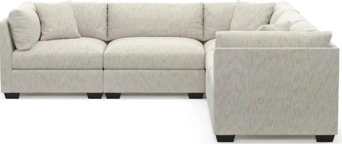 Beckham Foam Comfort 5-Piece Sectional - P.T. Cream