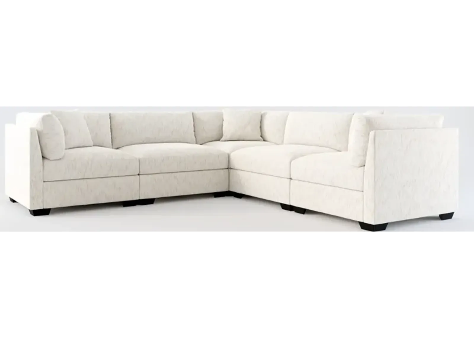 Beckham Foam Comfort 5-Piece Sectional - P.T. Cream