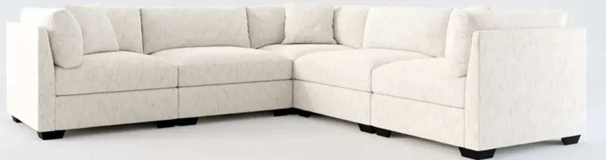 Beckham Foam Comfort 5-Piece Sectional - P.T. Cream