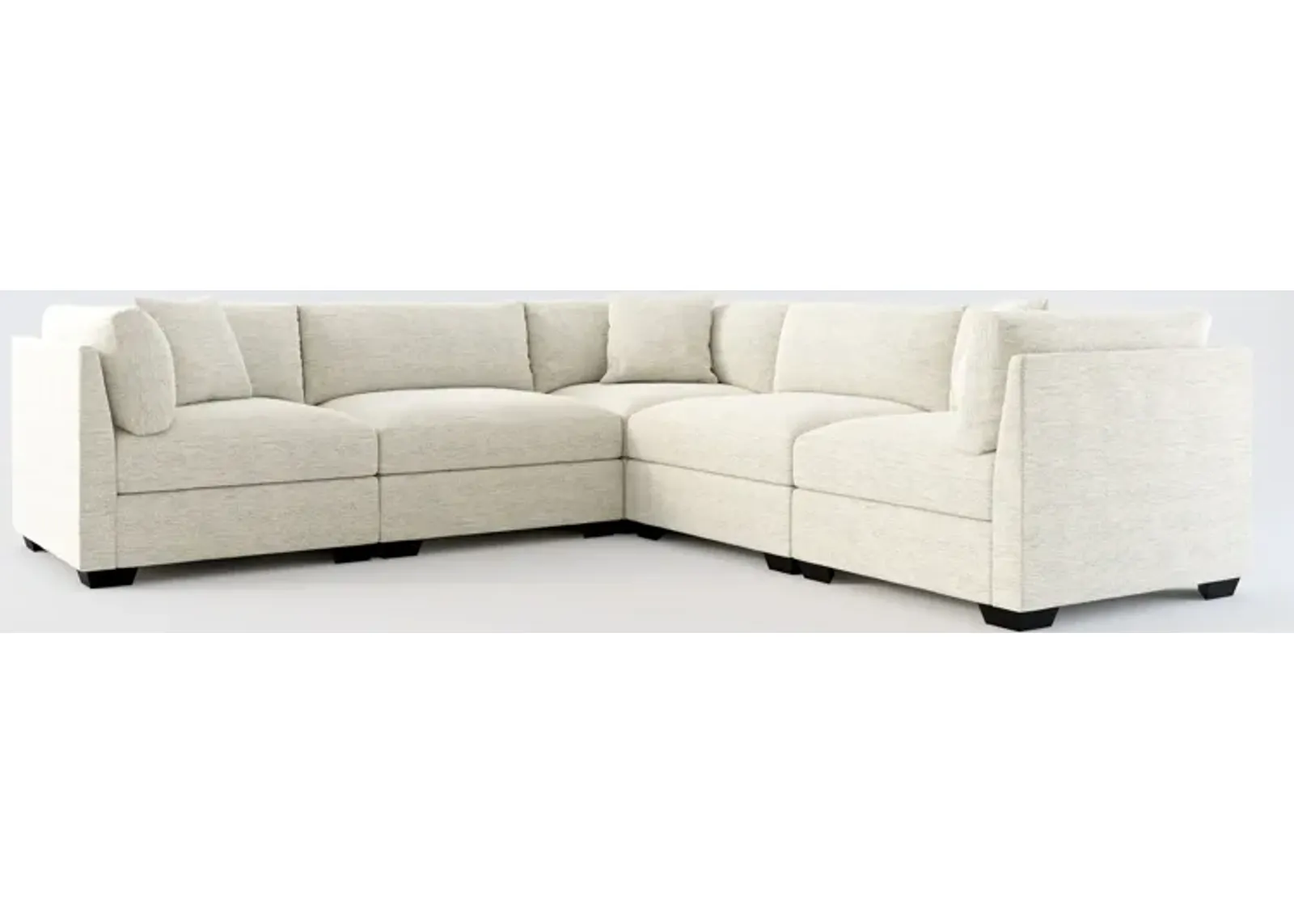 Beckham Foam Comfort 5-Piece Sectional - Merino Chalk