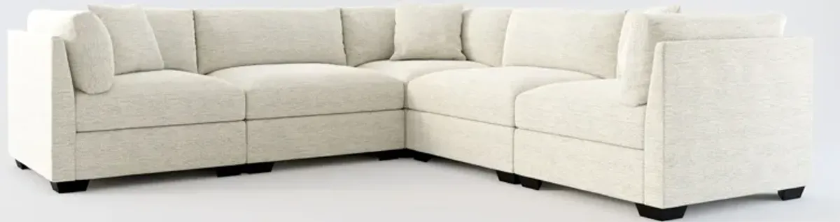 Beckham Foam Comfort 5-Piece Sectional - Merino Chalk