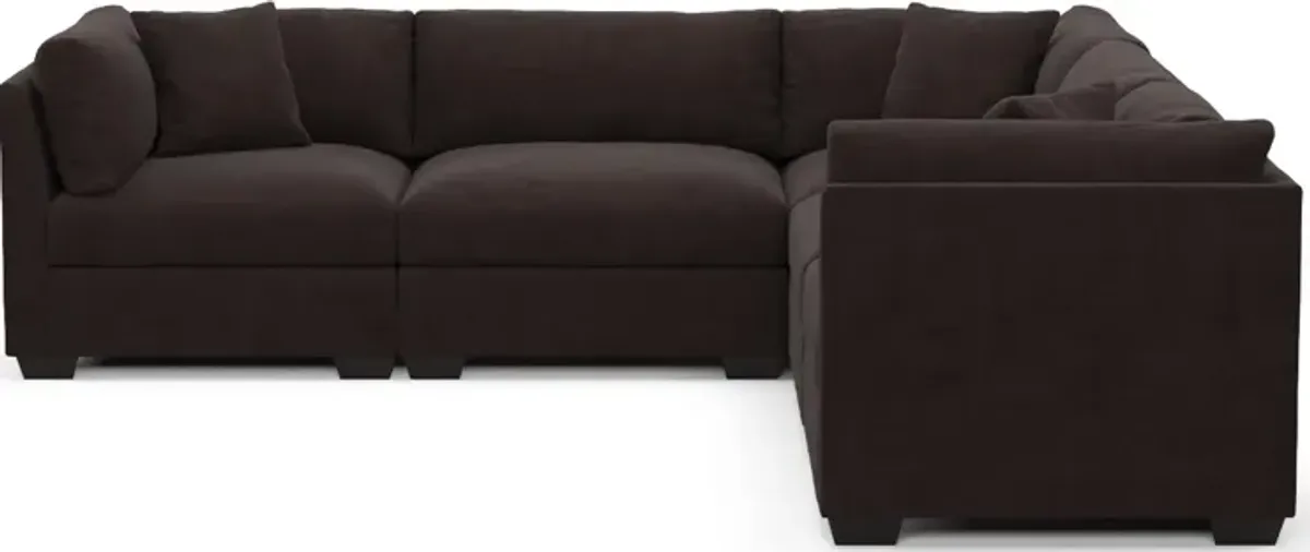 Beckham Foam Comfort 5-Piece Sectional - Merrimac Dark Brown