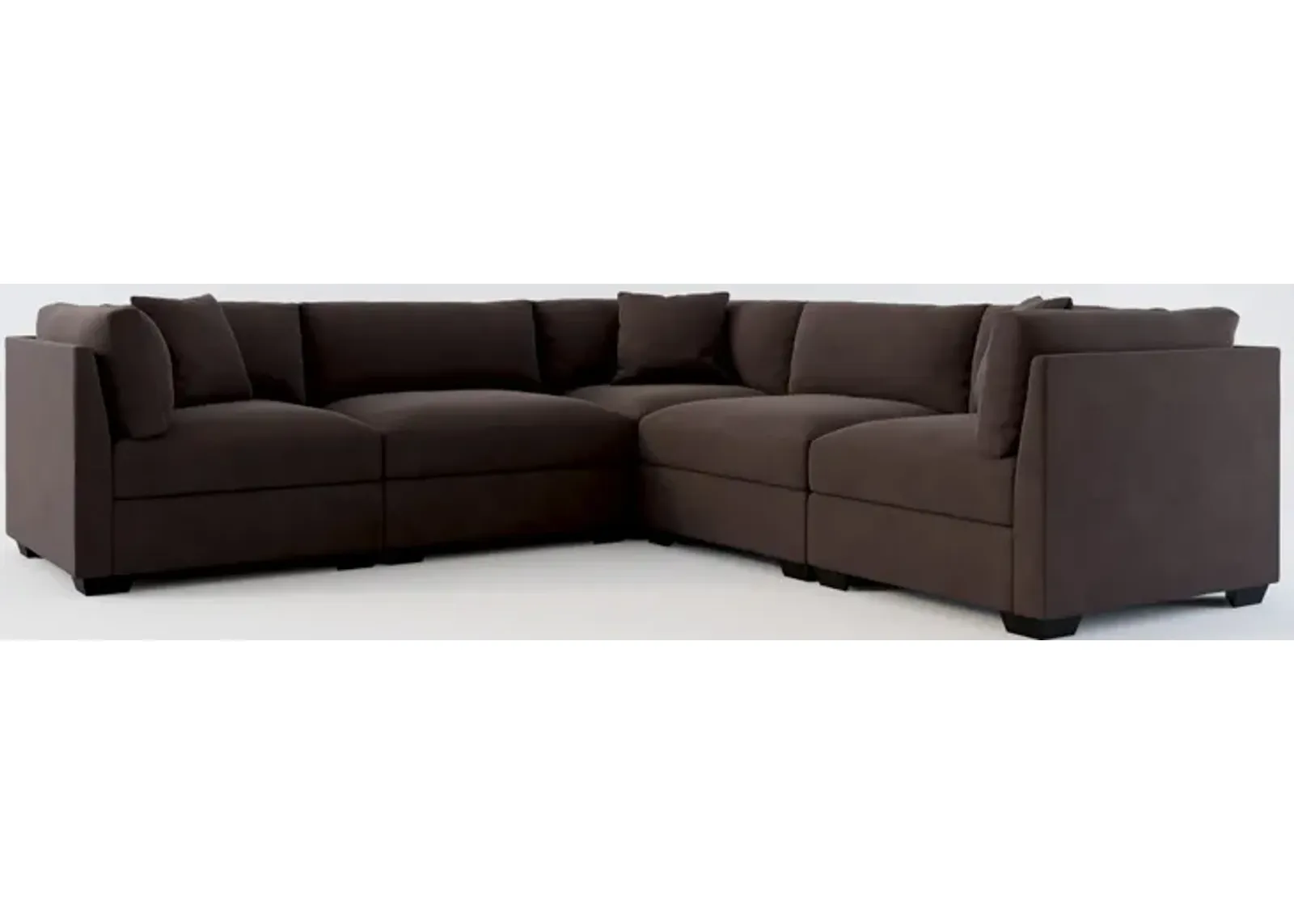 Beckham Foam Comfort 5-Piece Sectional - Merrimac Dark Brown