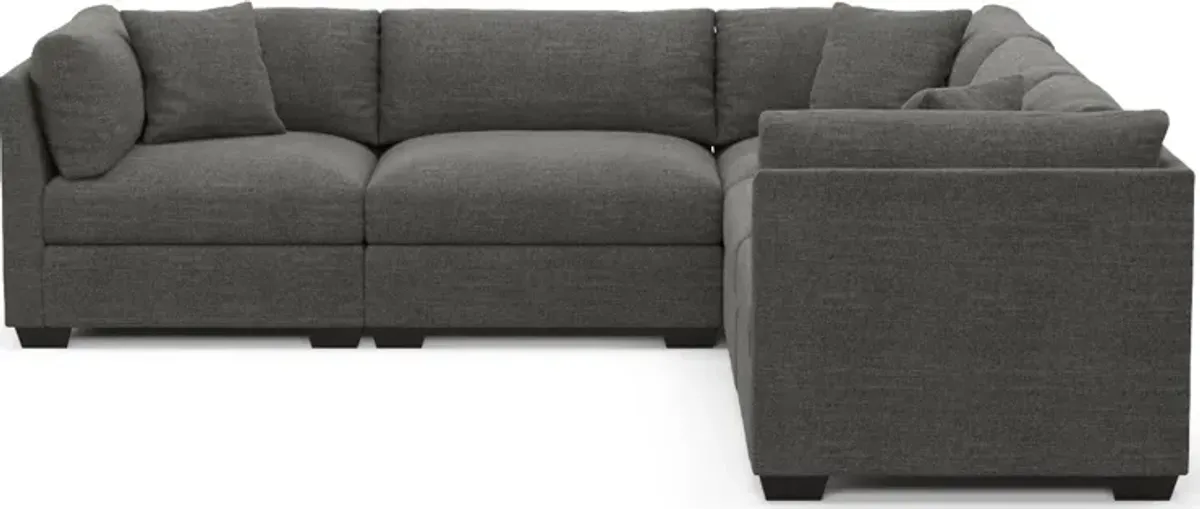 Beckham Foam Comfort 5-Piece Sectional - Curious Charcoal