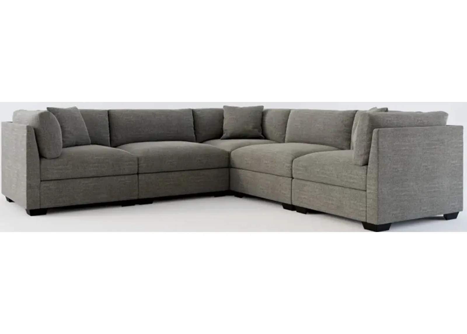 Beckham Foam Comfort 5-Piece Sectional - Curious Charcoal