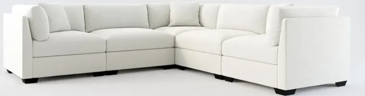 Beckham Foam Comfort 5-Piece Sectional - Oslo Snow