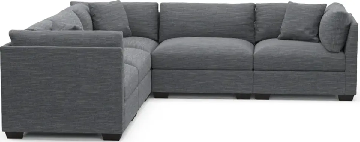 Beckham Foam Comfort 5-Piece Sectional - Dudley Indigo