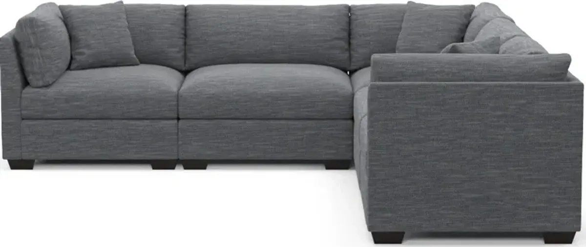 Beckham Foam Comfort 5-Piece Sectional - Dudley Indigo