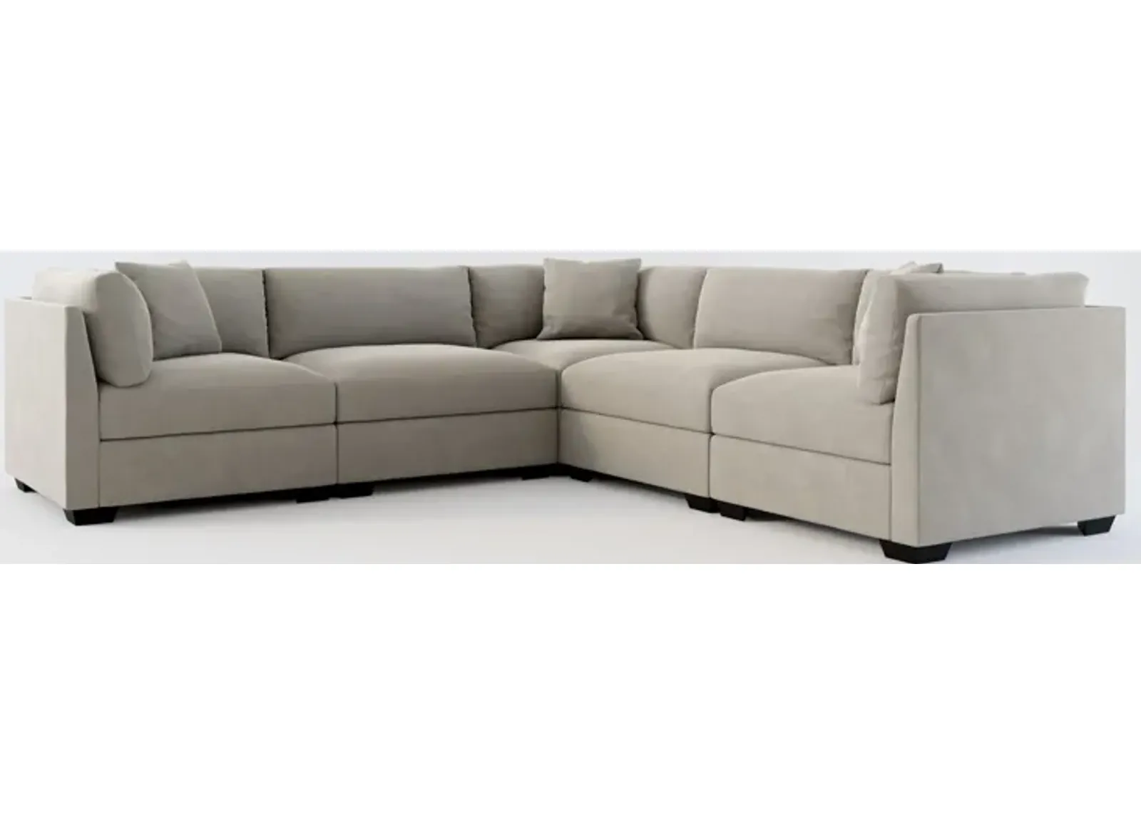 Beckham Foam Comfort 5-Piece Sectional - Abington Fog