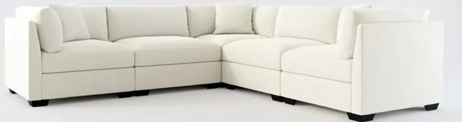 Beckham Foam Comfort 5-Piece Sectional - Anders Ivory