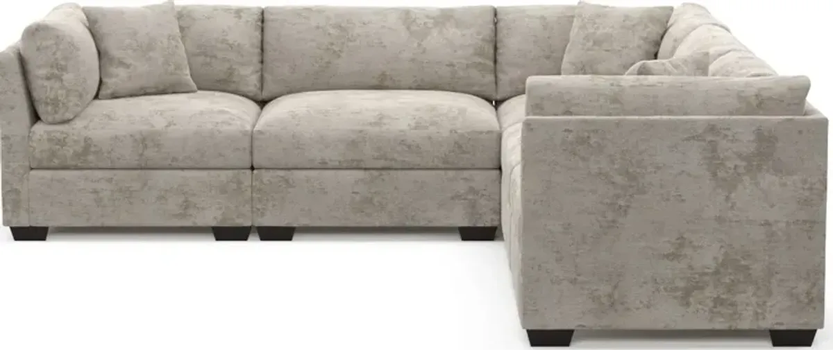 Beckham Foam Comfort 5-Piece Sectional - Hearth Cement