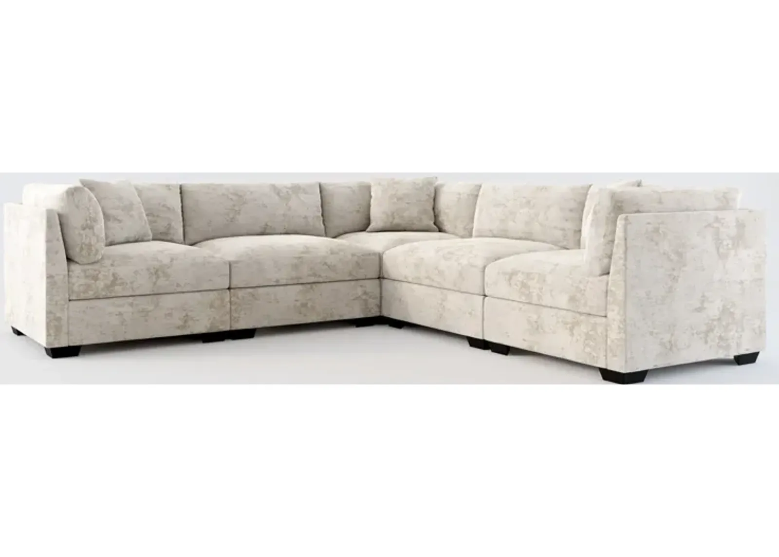 Beckham Foam Comfort 5-Piece Sectional - Hearth Cement