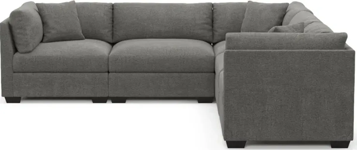 Beckham Foam Comfort 5-Piece Sectional - Living Large Charcoal