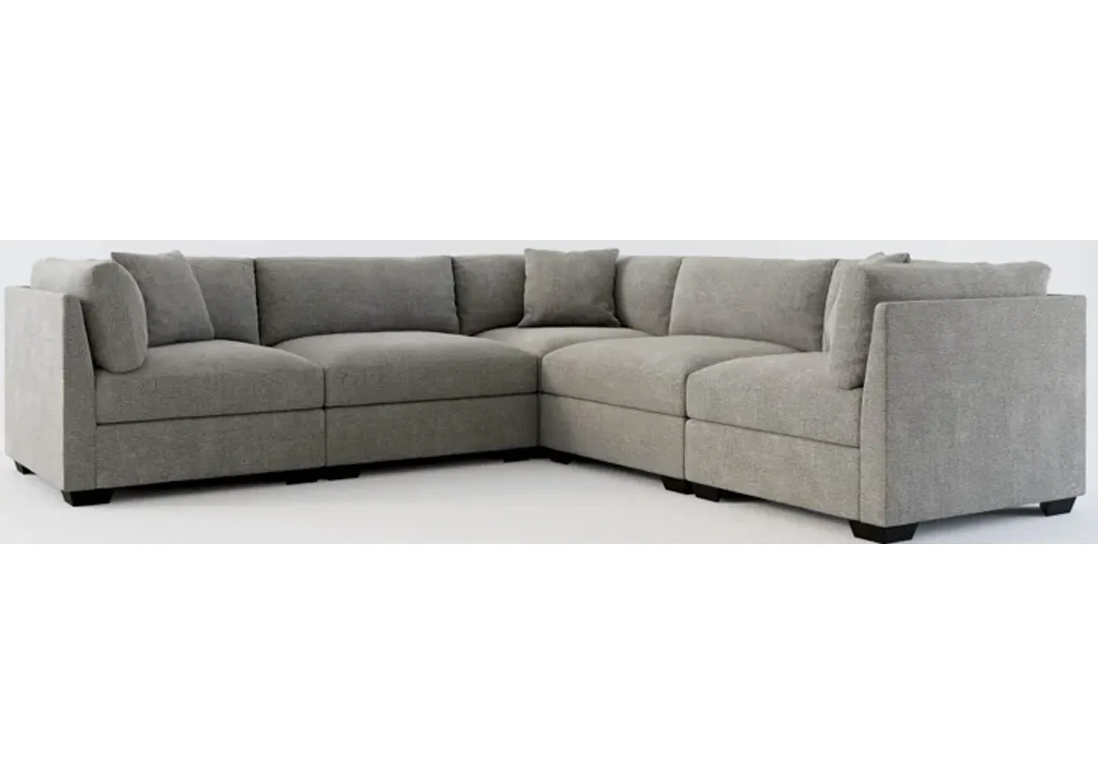 Beckham Foam Comfort 5-Piece Sectional - Living Large Charcoal