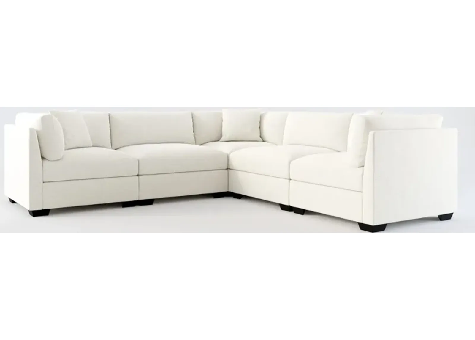 Beckham Foam Comfort 5-Piece Sectional - Living Large White